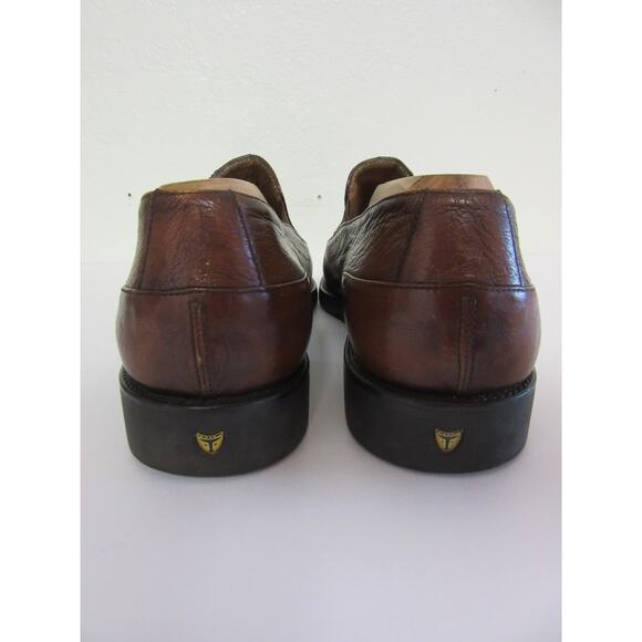 MICHAEL TOSCHI Brown Leather 10.5 Slip On Handmade in Italy Men\'s Dress Shoes main image 9